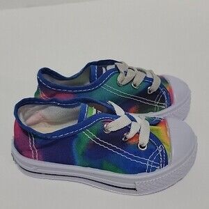 CONVERSE All Star Baby Rainbow Tie Dyed Shoes size 19